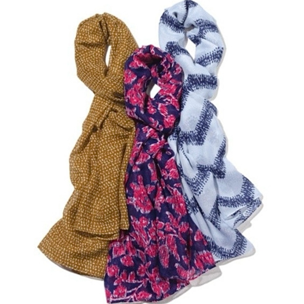 AVON Women’s 3-Pack Lightweight Polyester Scarves - pink/purple, blue, & brown